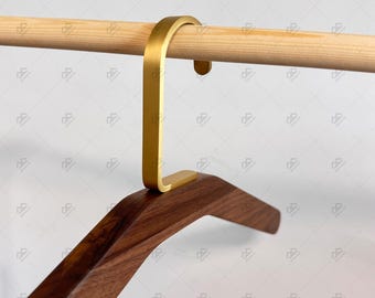 Custom Adult Wooden Hanger - Personalized Engraved Logo Hanger with Brass Hook, Premium Clothes Hanger for Weddings and Home Use