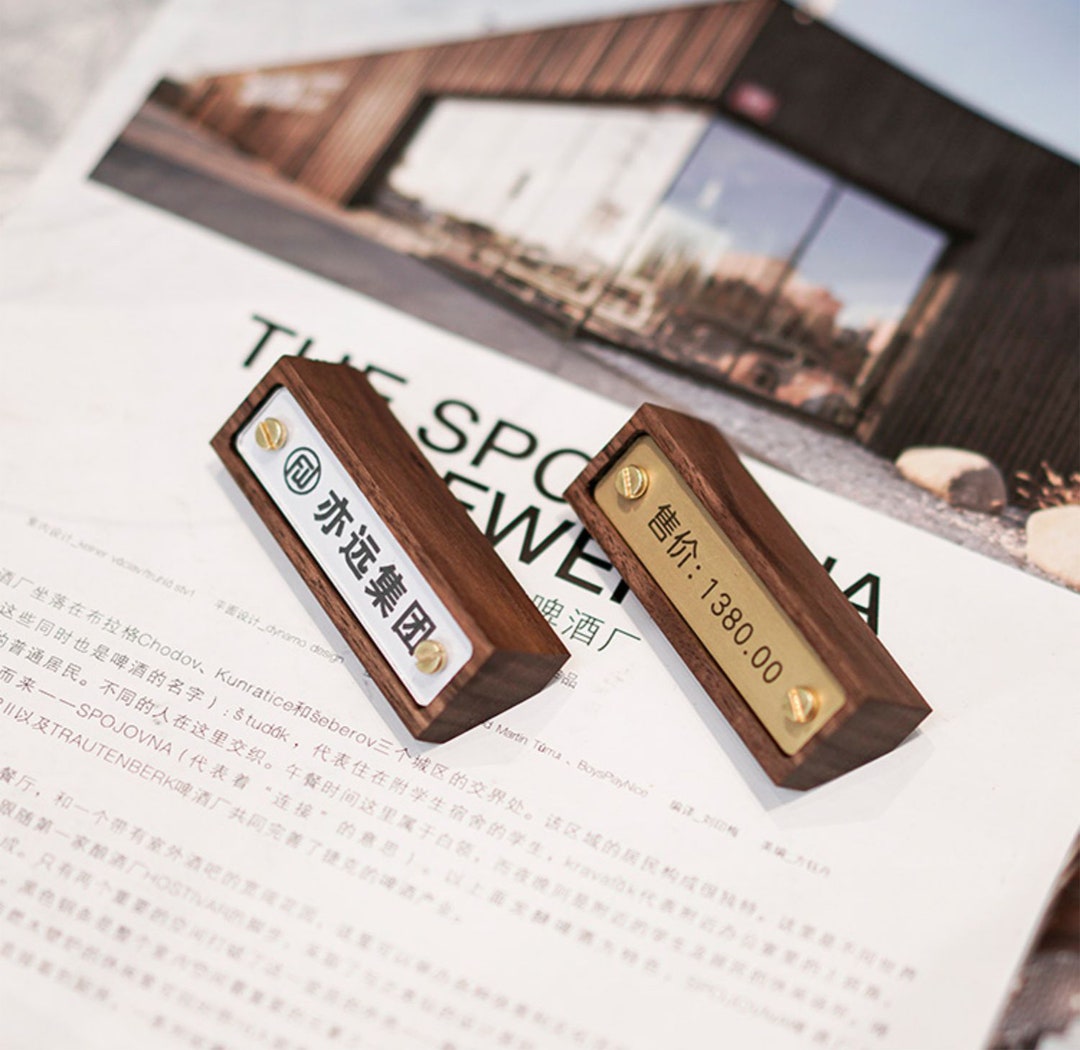 Custom Price Tag, Price Signs, Personalized Wood Logo Display, Company