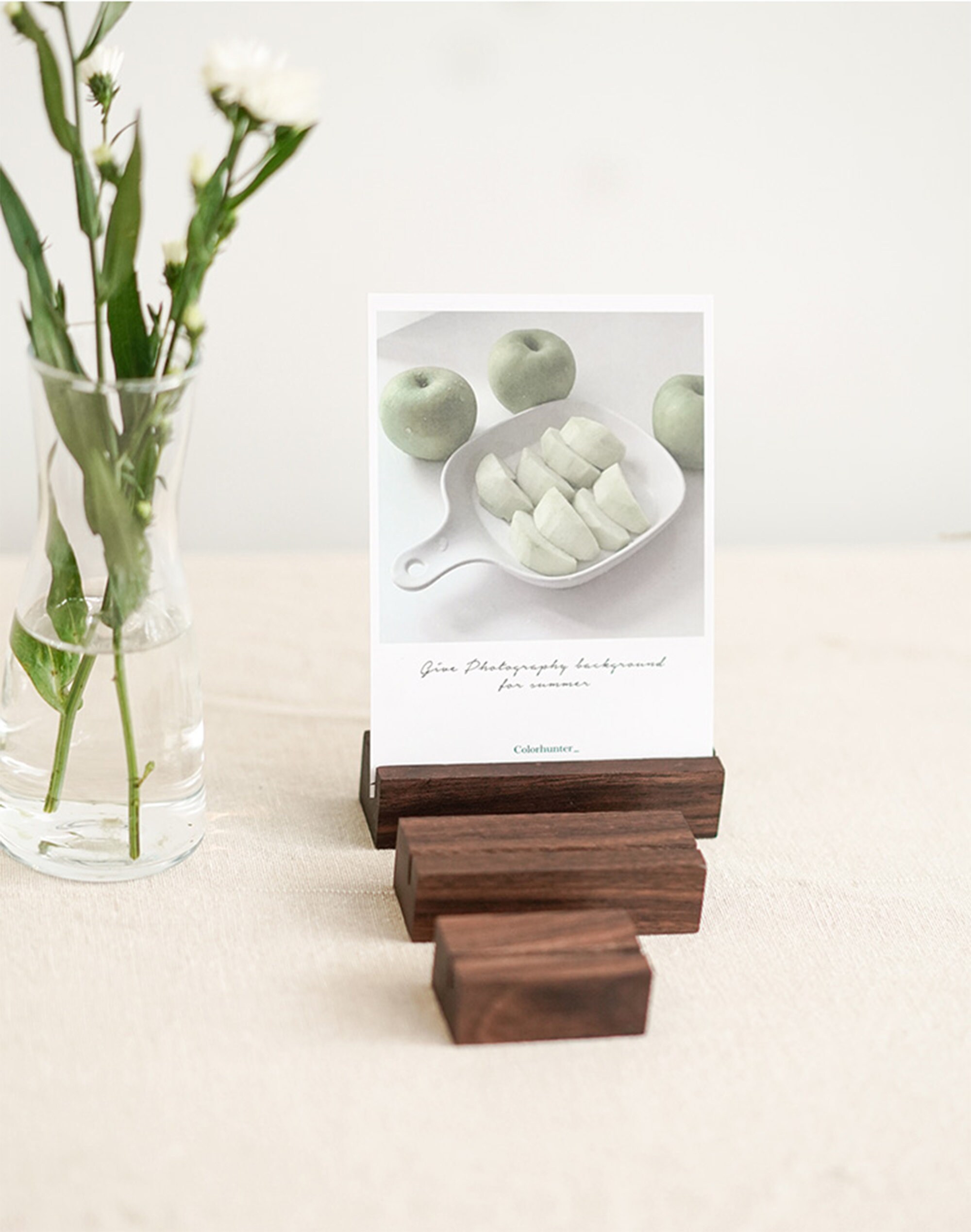 Walnut Card Holder Table Card Stand Name Place Card Stand Etsy