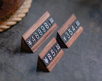 Triangular Wooden Price Tag Holder, Retail Price Display Tags