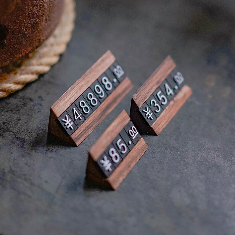 Triangular Wooden Price Tag Holder Retail Price Display Tags Etsy