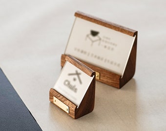 Porte-cartes multi-styles, Porte-étiquette de prix en bois, Porte-menu à code QR, Porte-noms pour noms, Porte-numéros de table, Gravure de logo personnalisé