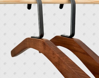 Wooden Hanger with Sleek Metal Hook, Elegant Shirt and Jacket Hanger, Durable Clothes Organizer, Stylish Wardrobe Hanger