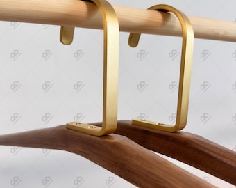 Clothes Hanger, Wooden Brass Clothing Hanger, Non Slip Clothes Rack, Wood Coat Hangers, Suspension Hangers, Housewarming Gifts