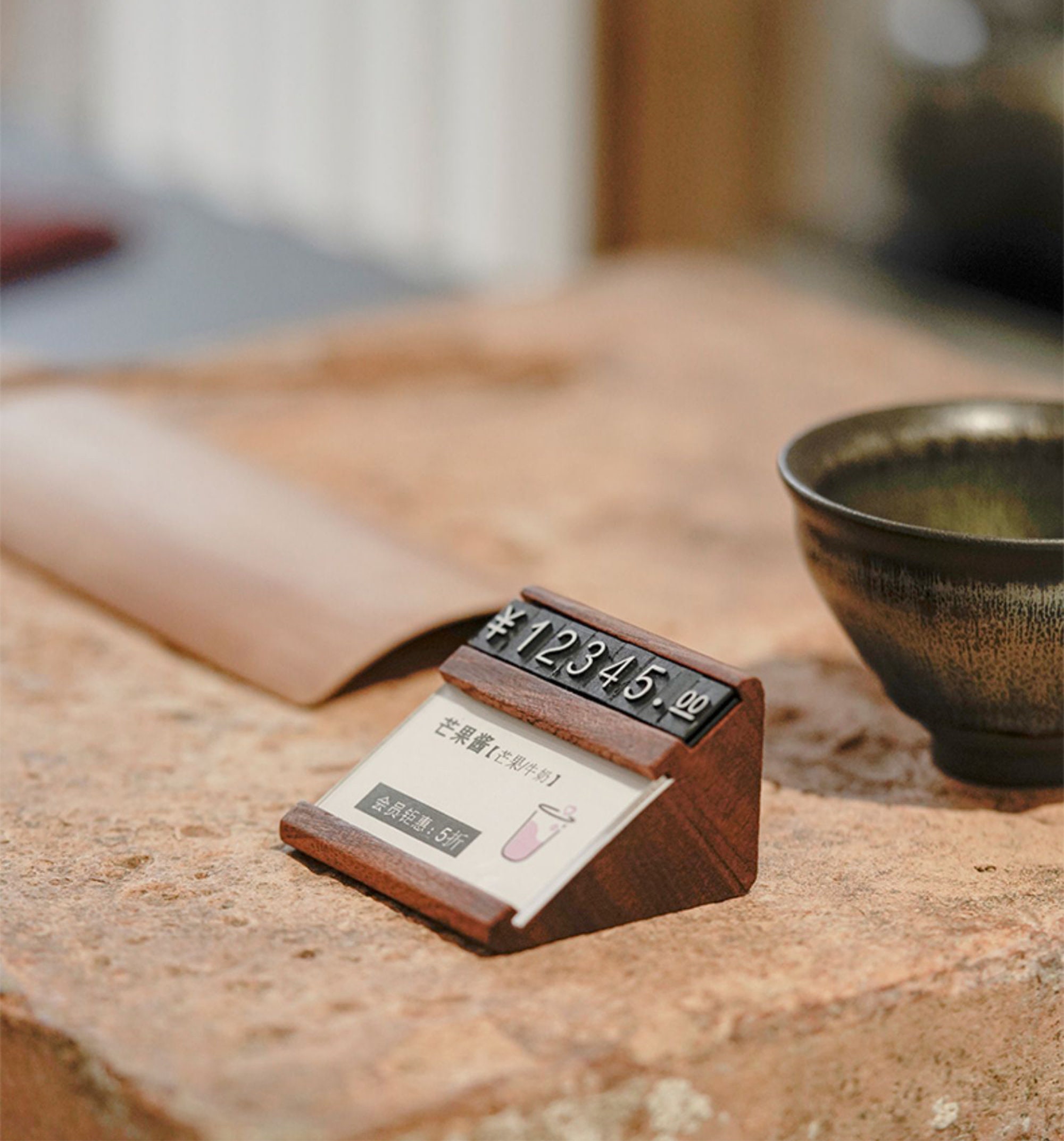 Dual Use Price Tag and Product Display Holder, Wood Product Price