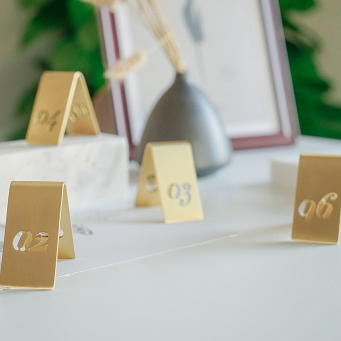 Brass Table Number Plates, Cafe Table Numbers, Doublesided Restaurant