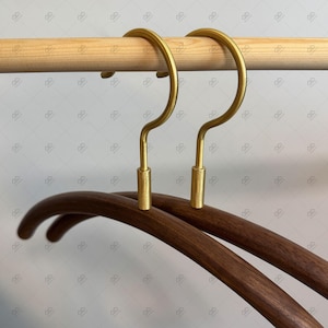 Black Walnut & Brass household hangers | Natural solid wood hangers | Original ecological solid wood hanger | Wooden hangers