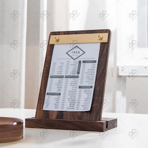 A4 A5 Menüständer, Cocktail-Speisekarte-Ständer, Menükarte aus Holz, Restaurant-Klemmbrett