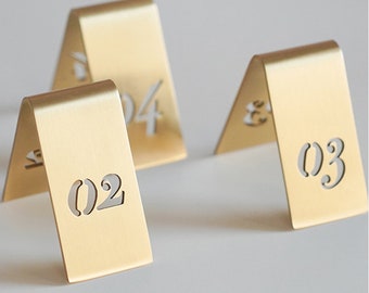 Gold Wedding Table Number, Brass Table Numbers,  Restaurant Number Sign, Wedding Table Decor