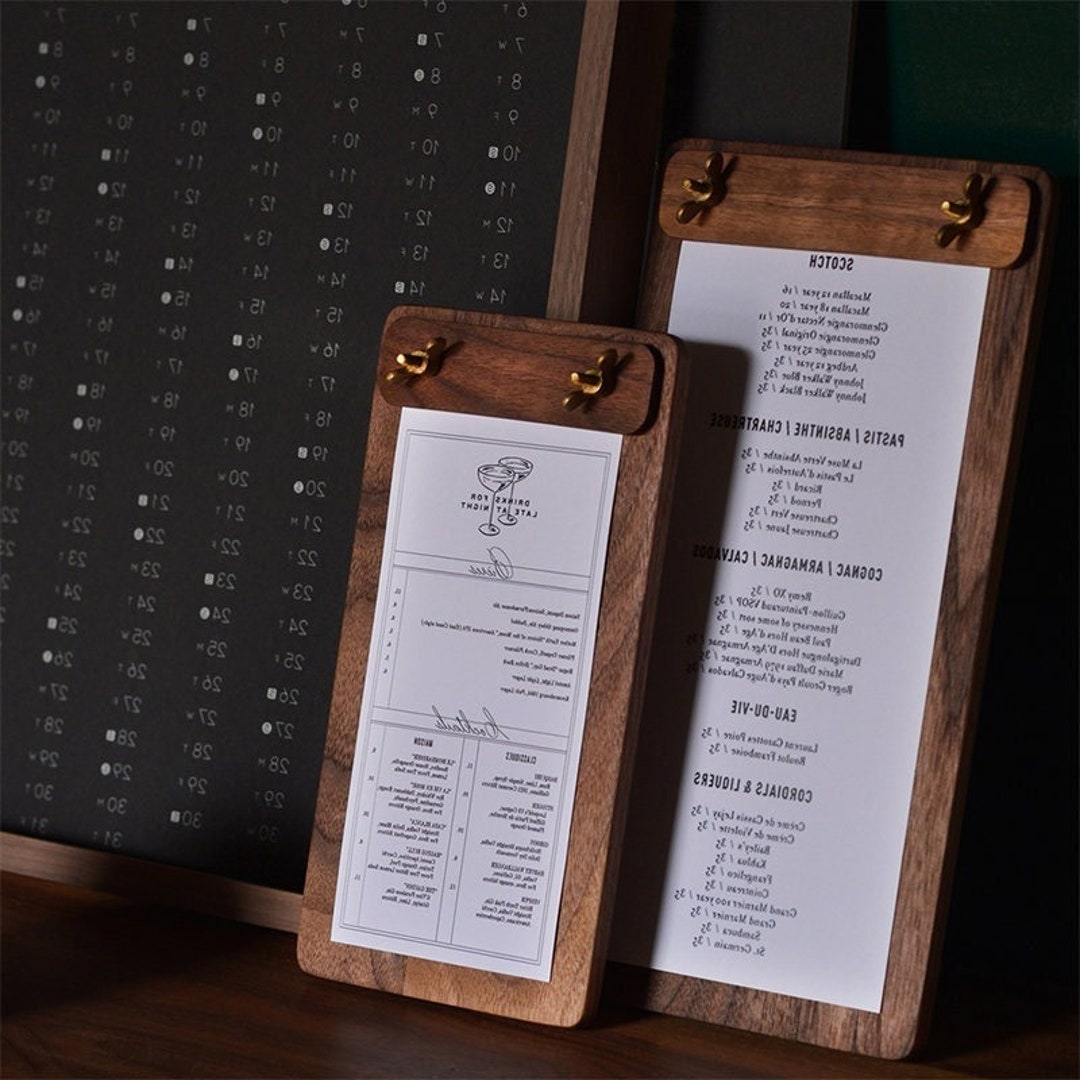 Wooden Restaurant Menu Board, Wooden Menu Stand, Retro Clipboard Etsy