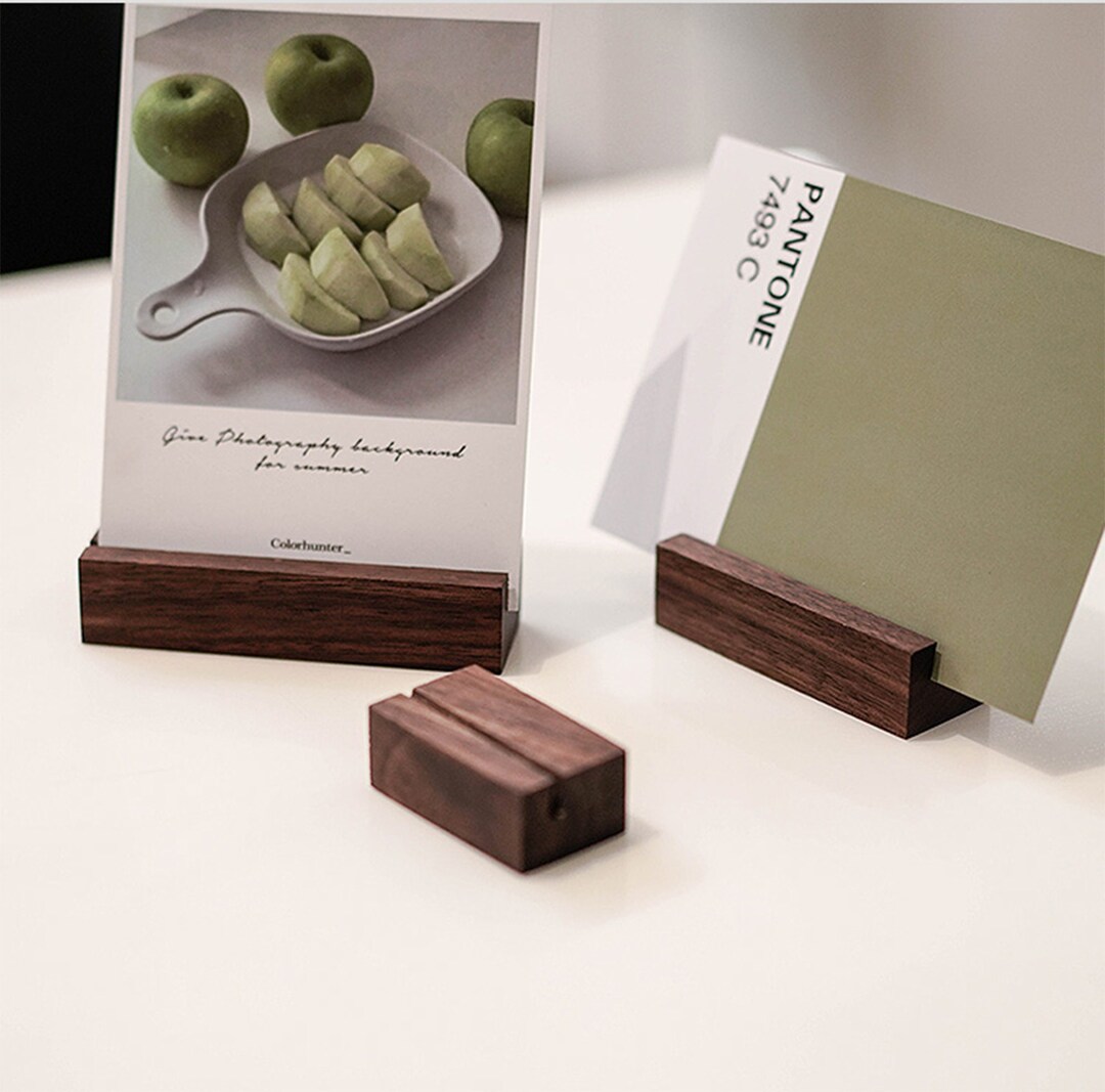 Walnut Card Holder Table Card Stand Name Place Card Stand Etsy