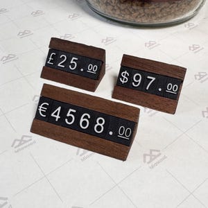 Custom Price Tags, Product Retail Price Displays, Price Tags With Freely Combinable Numbers