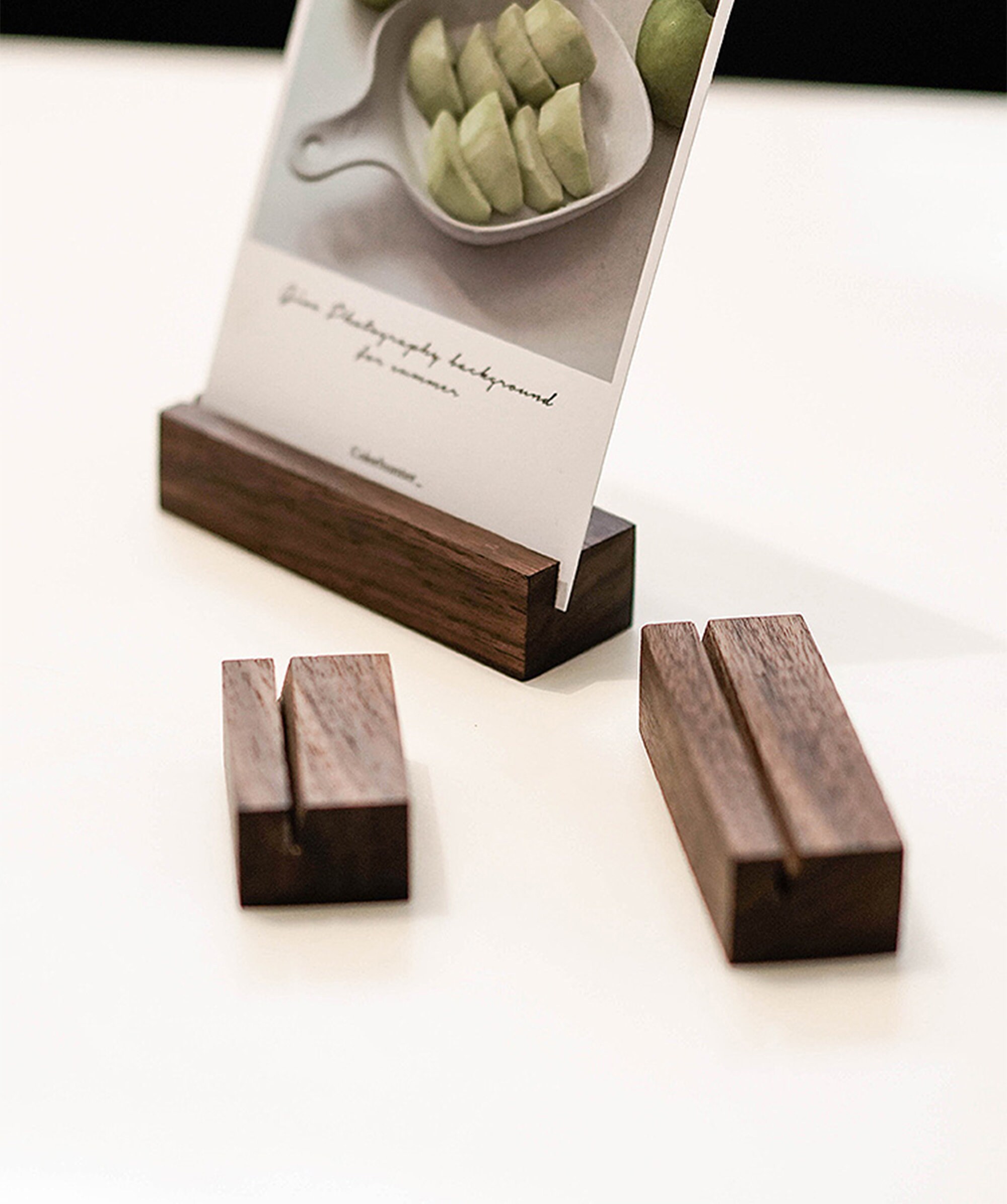 Walnut Card Holder Table Card Stand Name Place Card Stand Etsy