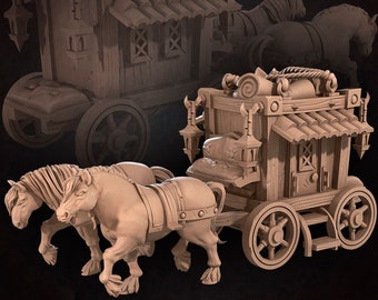 Horse Carriage | Worgens - Bite the Bullet | D&D | TTRPG | High-Resolution Resin