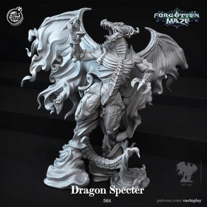 ドラゴンスペクター、ドラコリッチ | 忘れられた迷路 - キャスト アンド プレイ | D&D | TTRPG | 高解像度レジン