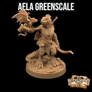 Aela Greenscale, Lizardfolk | Dragonology 101 - Dragon Trappers Lodge | D&D | TTRPG | High-Resolution Resin