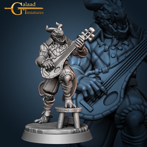 Dragonborn Bard | The Entertainers - Galaad Miniatures | 12K High Detail Resin