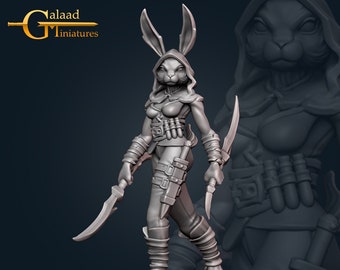 Sofia, Harengon Rogue | Thieves&#39; Guild - Galaad Miniatures | D&D | TTRPG | High-Resolution Resin