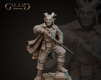 Tiefling Duelist | Tieflings - Galaad Miniatures | D&D | TTRPG | High-Resolution Resin