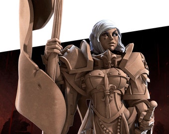 War Sister Banner Bearer | War Sisters - Bite the Bullet | D&D | TTRPG | High-Resolution Resin