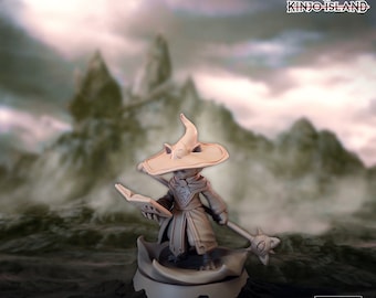 Meowzah Curiomancer, Catfolk Mage | Savage Beasts of Kinjo Island - Broken Anvil Miniatures | D&D | TTRPG | High-Resolution Resin