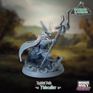 Tidecaller, Harengon Water Elementalist | Warriors and Warrens - Broken Anvil Miniatures | D&D | TTRPG | High-Resolution Resin
