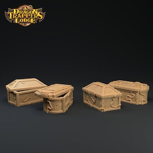 Stone Coffins | Stoican Halloween - Dragon Trappers Lodge | D&D | TTRPG | High-Resolution Resin