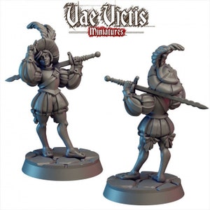 Landsknechtmeisje | Grote zwaarden en veren - Vae Victis Miniatures | Hars met hoge resolutie