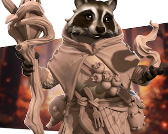 Raccoonfolk Druid | Grove Haven - Bite the Bullet | D&D | TTRPG | High-Resolution Resin