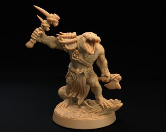 Gatorfolk Warrior | Mushroom Bayou - Dragon Trapper's Lodge | D&D | TTRPG | High-Resolution Resin