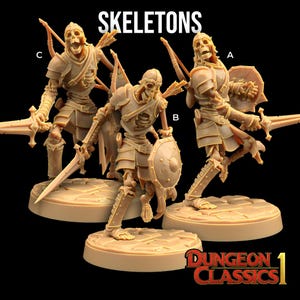 Skeletons | Dungeon Classics 1 - Dragon Trapper&#39;s Lodge | D&D | TTRPG | High-Resolution Resin