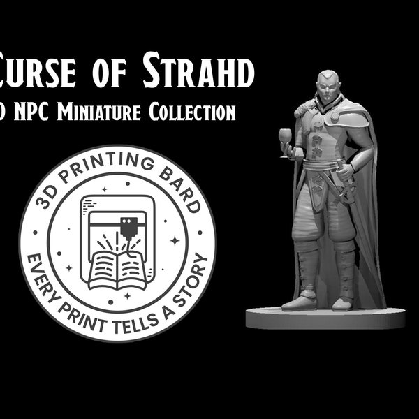 Collection de PNJ La Malédiction de Strahd | Ensemble de 20 pièces | Donjons & Dragons | Résine 12K très détaillée