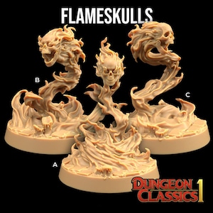Flaming Skulls | Dungeon Classics 1 - Dragon Trappers Lodge | D&D | TTRPG | High-Resolution Resin