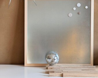 Magnetic board | Magnetic wall | Handmade | 50 x 50 cm | Wood | Linden | Magnet set | Office wall decoration | Collect moments | Customizable