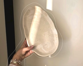 Storage tray | Tray | Various options "BEIGE" | Beige tray | Jewelry dish | Living room decor | Decorative plate | Candle tray