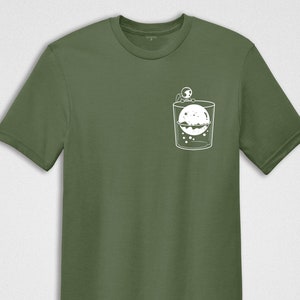Astronaut Looking at the Planet in Cup Shirt, Astronaut Family Tee, Cute Astronaut Tee, Birthday Gift, Spaceman T-Shirt