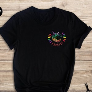 Pocket Purride Funny Cat Gay Pride Shirt, Cute Anime Rainbow Gift, Gay Pride LGBTQ Shirt, Lesbian T-shirt, Purride Funny Cat Gift