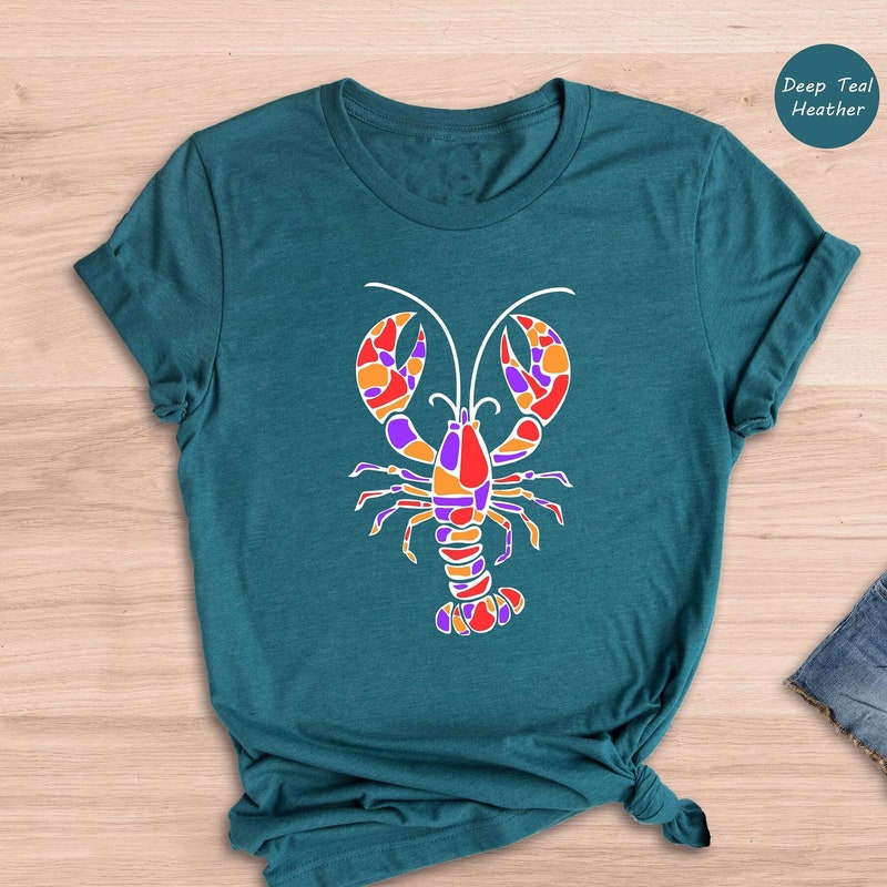 T-shirt Bébé/toddler Animal World - Motif Homard (lobster) Gravure - Blanc 100% Coton - Neuf étiqueté