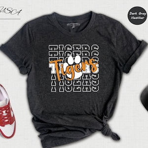 Tigers Mascot Shirt, School Mascot T-Shirt, Team Mascot Shirt, Tiger Team Spirit Shirt, Tigers School Shirt, Tigers Mascot Gift