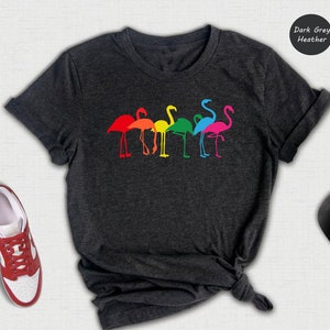 Cute Flamingo Rainbow Shirt, Cute Anime Rainbow Gift, Gay Pride LGBTQ Shirt, Lesbian Gift, Funny LGBT Shirt