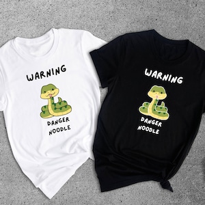 Warning Danger Noodle T-shirt, Cute Animal Shirt, Cute Kawaii Tee, Noodle Animal Gift, Funny Snake Shirt, Snake Lover Gift