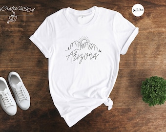 Desert Shirt Vintage Arizona Tee: Cactus Scene Graphic - Cotton Blend, Unisex, Relaxed Fit, Pre-Shrunk Material
