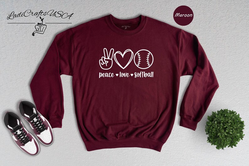 Peace Shirt Softball T-shirt: Cute Mom Design - 100% Cotton, Pre-shrunk Fabric, Casual Sportswear image 8