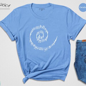 Music Teacher Shirt Casual T-Shirt: Funny Music Notes Design, Cotton Blend (Unisex Sizes S-3XL, Comfortable Fit) immagine 1