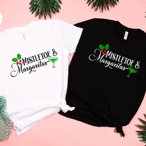 Mistletoe And Margaritas Shirt, Christmas Drinking Night Sweatshirt, Christmas Vibes Shirt, Christmas Party Shirt