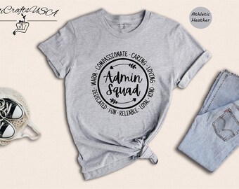 Admin Squad Shirt, Office Squad Gift, Administrative Assistant Shirt, Administrative Professionals Day Gift, School Office Staff Tees