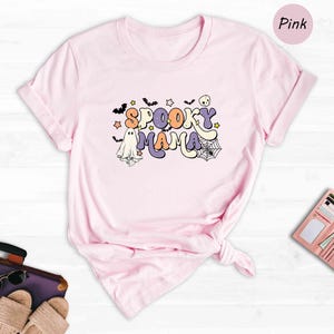 Spooky Mama Shirt: Retro Halloween Mom Tee - Funny Gift, Cotton Blend, Casual Fall Wear image 2
