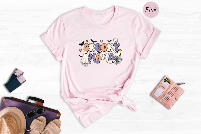Spooky Mama Shirt: Retro Halloween Mom Tee - Funny Gift, Cotton Blend, Casual Fall Wear image 2