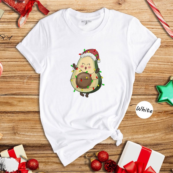 Avocado Christmas T-Shirt, Vegan Christmas Shirt, Funny Christmas Tee, Christmas Gift, Avocado Santa Costume, Xmas Pajamas