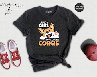 Who Loves Corgis Shirt: Cute Dog Mom Tee, Funny Animal Lover Gift | Cotton Blend, Relaxed Fit, Unisex Sizes